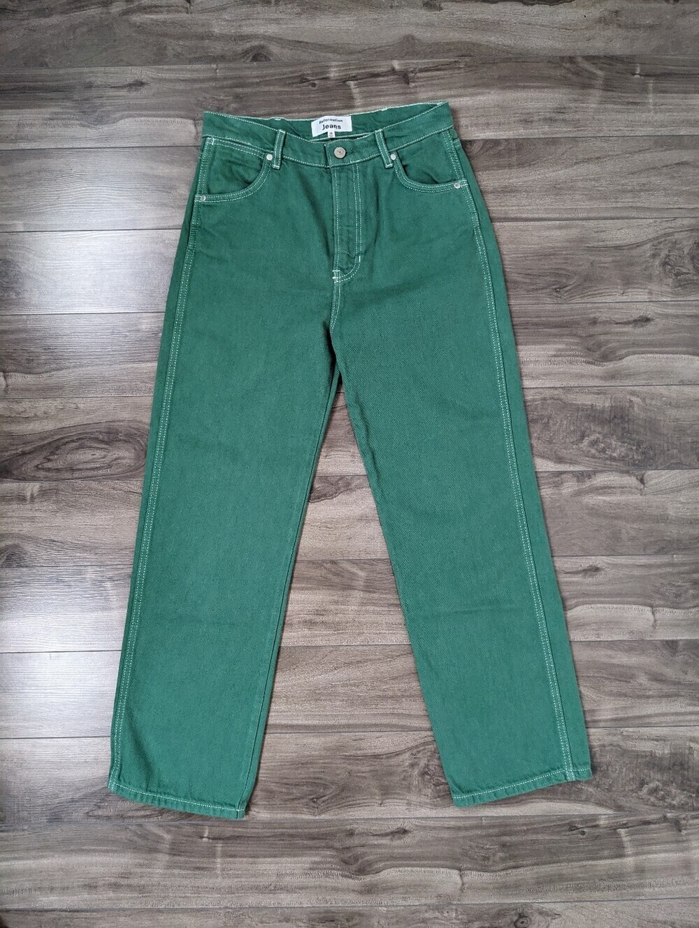 Reformation Women's Jeans Cowboy High Rise Straight Jeans Green Size 28